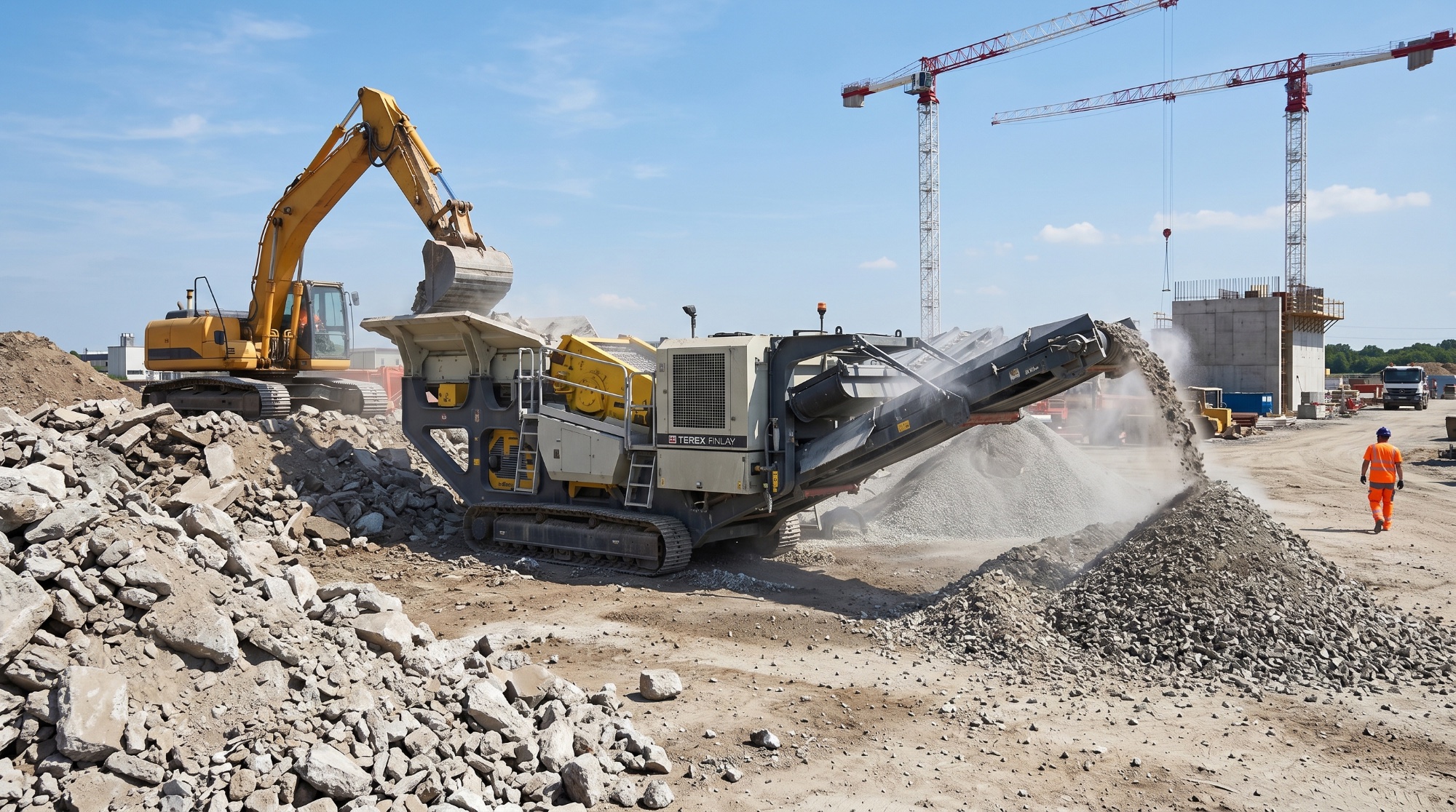 Concassage de bétons sur site pour réemploi en remblais
